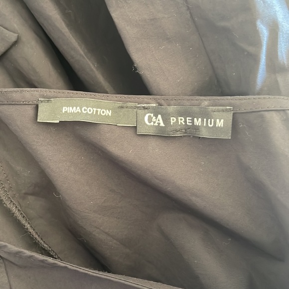 C & A Premium Black Midi Poplin Dress | Size Large | Prima Cotton - Picture 10 of 11